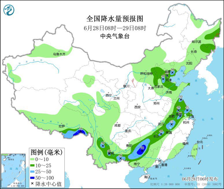 江南華南等地有較強(qiáng)降水 部分地區(qū)伴有雷暴大風(fēng)或冰雹