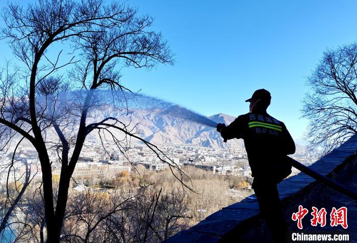 12月6日，布達(dá)拉宮消防救援大隊(duì)在布達(dá)拉宮山體林草區(qū)域開展?jié)窕ぷ?。　劉?攝