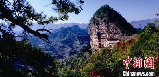 圖為世界文化遺產(chǎn)麥積山石窟。(資料圖)甘肅省文物局供圖