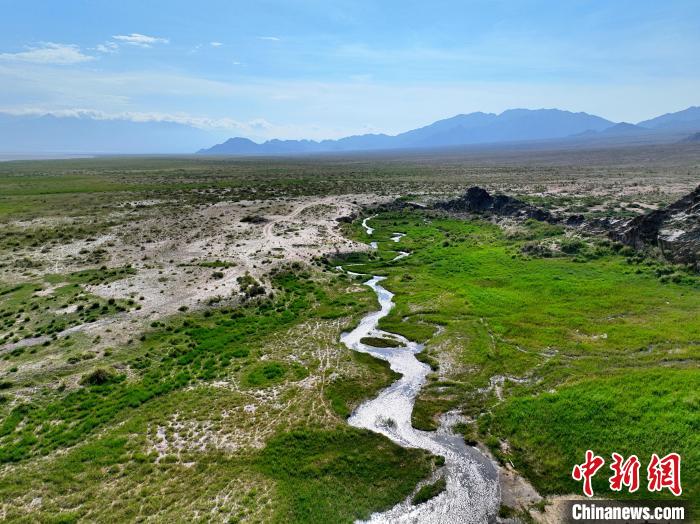 圖為航拍都蘭湖國家濕地公園綠意盎然?！∑钤鲚?攝